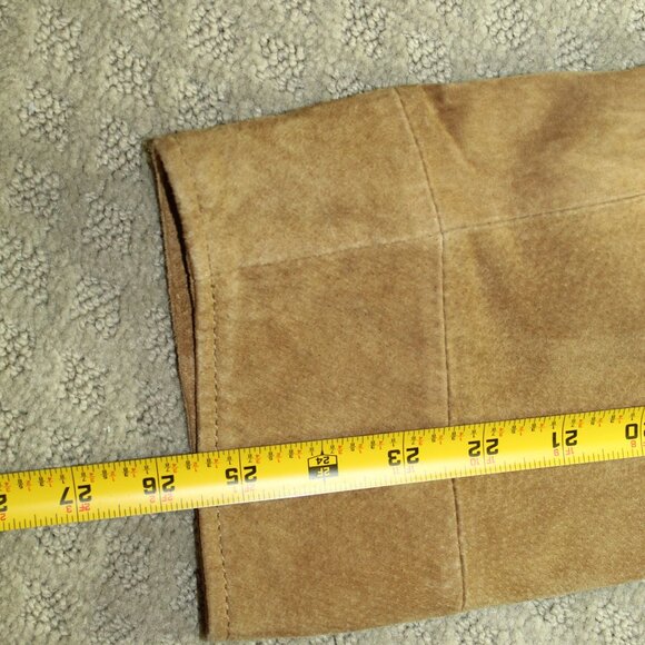 Dennis Basso Size 3X Tan Suede Gold-toned Twist Button Jacket - Picture 5 of 7